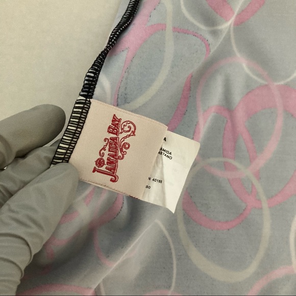 Jamaica Bay Black Pink circles Halter Tankini 12 - Picture 15 of 16